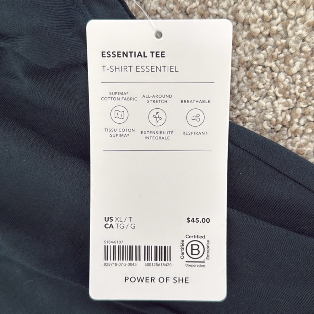Athleta Essential Tee NWT XL Tall Spruce - Picture 3 of 6